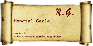 Menczel Gerle névjegykártya